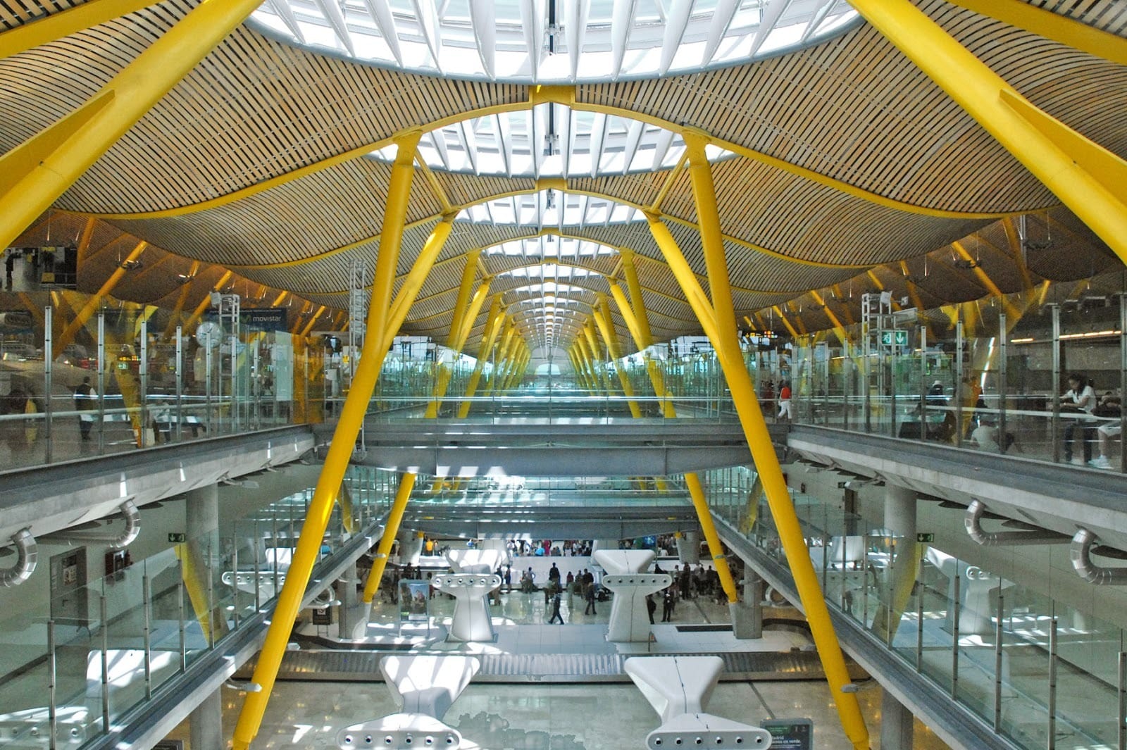 An inside view of Barajas Airport, Madrid
